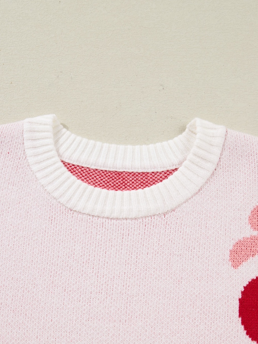 Cherry Pattern Drop Shoulder Sweater - Picture 4 of 9